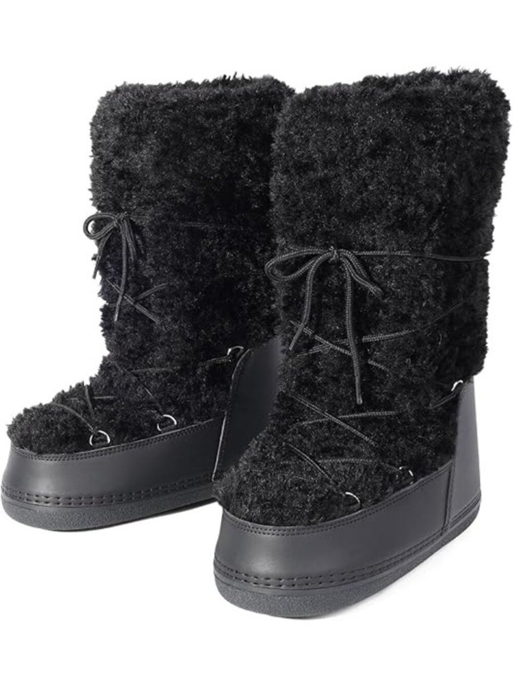 Glxybdas Size 5 Snow Boots Faux Fur Waterproof Insulated Black Winter Warm